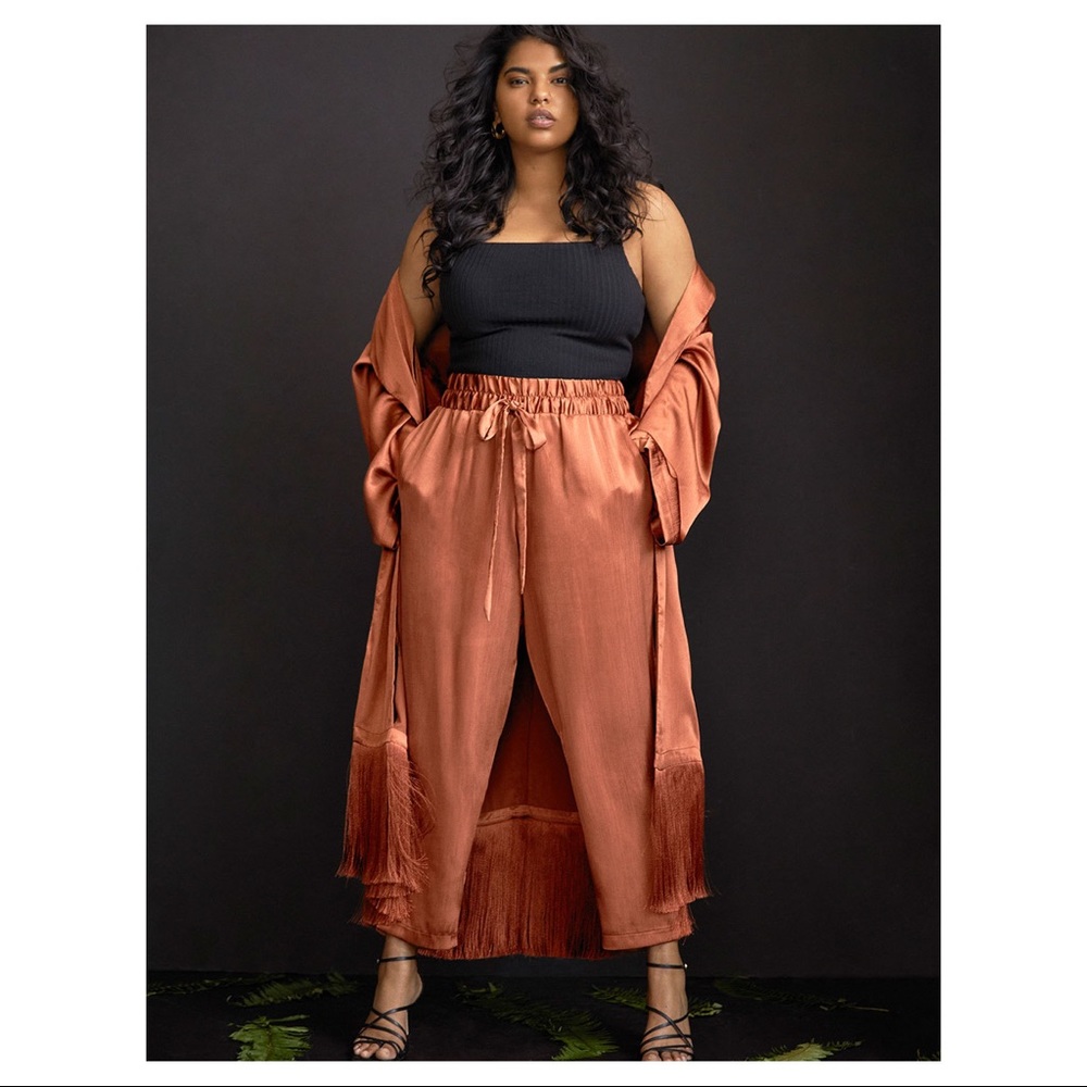 Eloquii | Drawstring Satin Pants | Size 16